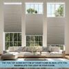 BERISSA Top Down Bottom Up Cordless Cellular Shades, Pull Down Blackout Jacquard Streaks Fabric Honeycomb Blinds for Window and Skylights(30.5" W x 52" H) Beige view 2