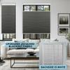BERISSA Top Down Bottom Up Cordless Cellular Shades, Pull Down Blackout Jacquard Streaks Fabric Honeycomb Blinds for Window and Skylights(30" W x 64" H) Gray view 3