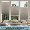 BERISSA Top Down Bottom Up Cordless Cellular Shades, Pull Down Blackout Jacquard Streaks Fabric Honeycomb Blinds for Window and Skylights(55" W x 64" H) Beige view 2