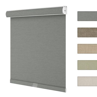 BERISSA Blackout Pull Down Window Shades Blinds Room Darkening Custom Roller Shade for Indoor Thermal Insulated Up and Down Blind for Home Bedroom(77" W x 96" H) Gray