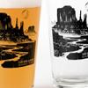Black Lantern Themed Pint Glasses  National Park Designs for Craft Beer Enthusiasts and Home Bars - (Set of Two 16oz. Glasses) Unique Everyday Drinking Glasses & Glassware Set of 2 (Canyonlands) view 3