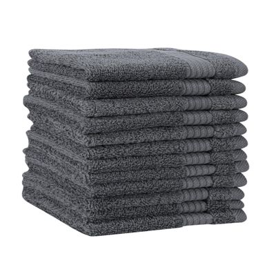 Generic Allure Turkish Cotton Wash Cloth Towels, 100% Long Fiber Turkish Cotton - Thick, Soft, Highly Absorbent, and Quick-Drying - 600 GSM for Plushness, Set of 12 - (Gray)