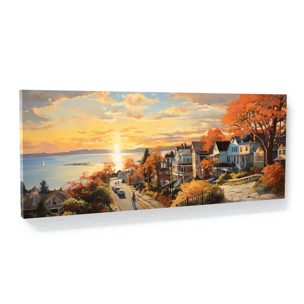 Sense Canvas Charleston City 32 Canvas Art - Home Decor Wall Art Print Poster Painting Small 20x8 / 1.5"