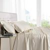 Threadinbox 100% Mulberry Silk Duvet Cover Set - 3-Piece Set - 30 Momme Grade 6A Mulberry Silk - Features Zipper Closure and Corner Ties, Super King 108"x98" (3 Piece)- Ivory Solid view 1