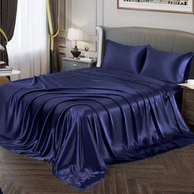 Threadinbox 100% Mulberry Silk Duvet Cover Set - 3-Piece Set - 30 Momme Grade 6A Mulberry Silk - Features Zipper Closure and Corner Ties, King/Cal-King 94x104 (3 Piece)- Purple Solid
