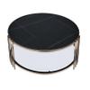 Acme Abisha Metal/Glass Coffee Table with Stone Top in Black/Champagne Gold view 4