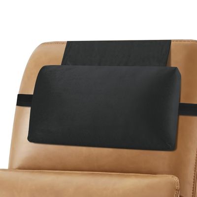Head Recliner Pillow Adjustable Shredded Memory Foam Headrest Pillow for Recliners,Non-Slip Velvet Cushion for Pain Relief Neck Support Pillow for Travel Home Recliner Sofa Armchair (Black)