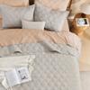 Litanika Oversized King Quilt Bedding Set, 128x120 Inch Super King Linen Comforter Bedspreads Lightweight Bed Coverlets Boho Bedding Cover Decor All Season,3 Pieces (1 Quilt, 2 Pillowcases) view 4