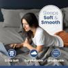 4 Piece King Sheet Set | King Size Bed Sheets Set | Lightweight Breathable 100% Cotton Sheets | Wrinkle Resistant & Fade Resistant Sateen Sheets | Silky Soft & Durable | Gray view 3