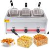 Two Tank Outdoor Deep Fryer Fish Fryer, French Fries Fryer, Electric Deep Fryer Commercial, Dual Tank Kitchen Countertop Commercial Frying Machine, Adjustable Temperature,Triplecylinder10L+10L+10L view 1