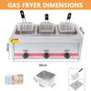Two Tank Outdoor Deep Fryer Fish Fryer, French Fries Fryer, Electric Deep Fryer Commercial, Dual Tank Kitchen Countertop Commercial Frying Machine, Adjustable Temperature,Triplecylinder10L+10L+10L view 2