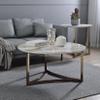 Acme Aziz Contemporary Metal Coffee Table with Stone Top in Champagne Bronze view 2