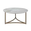 Acme Aziz Contemporary Metal Coffee Table with Stone Top in Champagne Bronze view 3