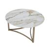 Acme Aziz Contemporary Metal Coffee Table with Stone Top in Champagne Bronze view 4