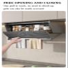 Kitchen Organizer Pull Down Wall Cabinet Storage Organizer, 2-Tier Pull-Down Dish and Spice Rack System, Fold Pull Down Shelf Brackets Holds Seasoning Jars, Bottles, Shakers (Gris 80cm/31.5in) view 3