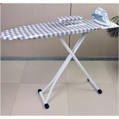 xjdagaoge Tabletop Ironing Board with Iron Stand, Portable Iron Board with Cover and pad, Foldable Tabletop Iron Board Foldable, Gray-Blue Plaid