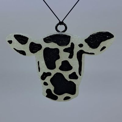 Cow Print Cow Long-lasting Car Freshener With Adjustable Hanger (Strawberry Buttercream)