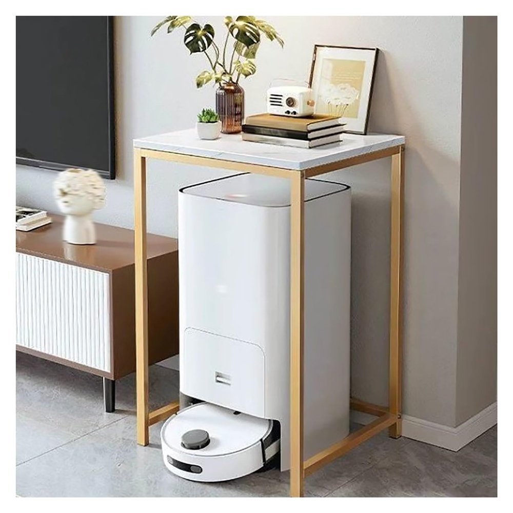 HomeLoft Basics Multifunctional Sweeping Robot Storage Rack, 31.5 In Sweeping Machine Rack Top Storage Rack Home Floor Fish Tank Storage Rack(Gold,80cm/31.5in), EBAABIIDI-GOLD-80CM/31.5IN