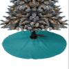 Teal Christmas Tree Skirt 48 Inches Large Christmas Skirt Tree, Turquoise Pure Teal Tree Skirt Christmas Decorations for Fireplace Party Holidays Indoor Outdoor view 1