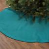 Teal Christmas Tree Skirt 48 Inches Large Christmas Skirt Tree, Turquoise Pure Teal Tree Skirt Christmas Decorations for Fireplace Party Holidays Indoor Outdoor view 2