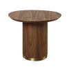 Acme Willene Contemporary Wood Pedestal End Table in Walnut and Gold view 1