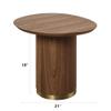 Acme Willene Contemporary Wood Pedestal End Table in Walnut and Gold view 2