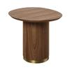 Acme Willene Contemporary Wood Pedestal End Table in Walnut and Gold view 3
