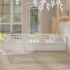 CIGEGE Twin Size Floor Bed, Integral Construction with Super high Security Barrier, Door, Children's Floor Bed Frame, Montessori Wooden Children's Floor Bed, Support Slat White view 4