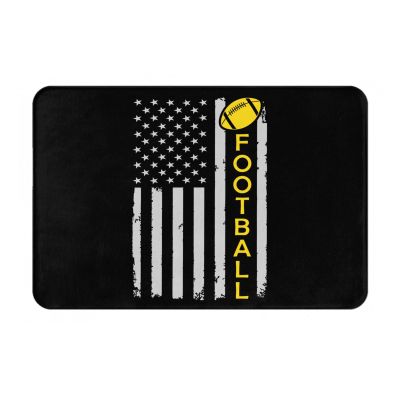 SIYTUAU American Football with USA Flag Bathroom Rugs Ultra Soft Non Slip Bath Mat Living Room Kitchen Bedroom Rug 16x24 Inch Bath Rugs Door Mat