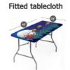 AngelSept Elastic Edge Rectangle Fitted Tablecloth, Christmas Santa Claus Elk Table Cloth, for Kitchen Dining Tabletop Decoration, 4ft - 24 x 48 Inch Rectangle Tight Fit view 2
