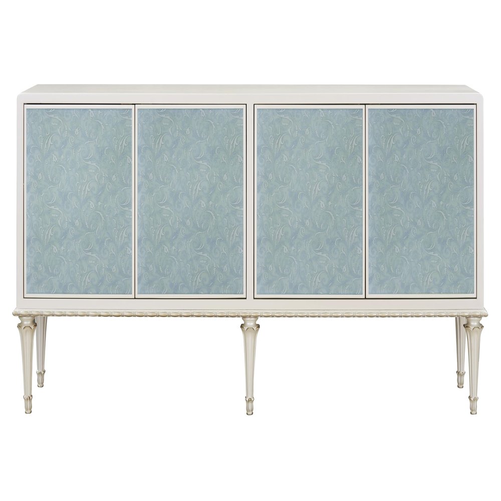 Acme Ansaldo Contemporary Wood Console Cabinet in Pearl White/Blue