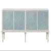 Acme Ansaldo Contemporary Wood Console Cabinet in Pearl White/Blue view 1
