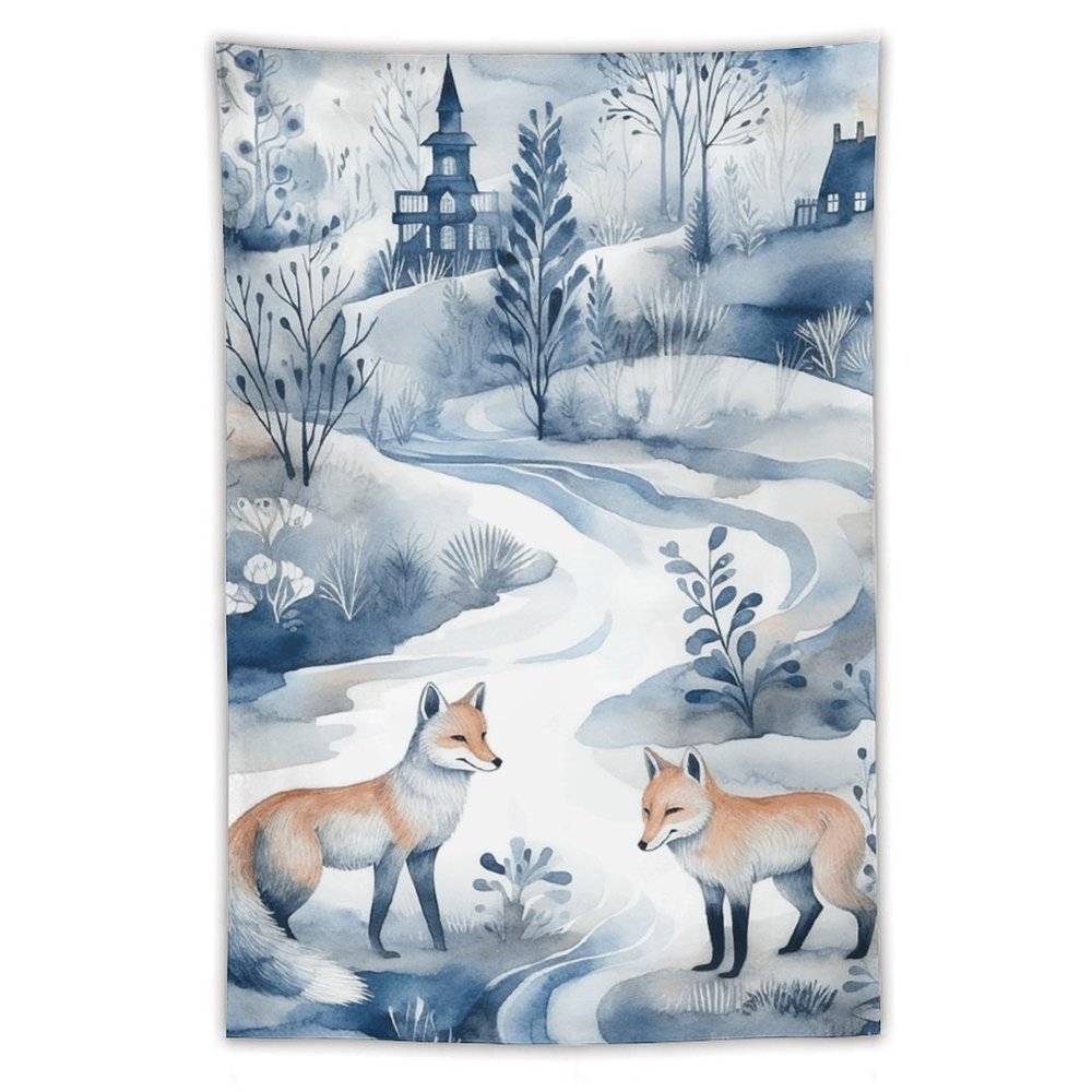 Tapestry Wall Hanging 30 X 40 in Decorates Tapestrys for Bedroom Snow Rat And Fox Wall Tapestry Soft Aesthetic Wall Decor Tapestries for Living Room Personalized Wall Blanket