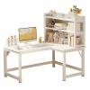 HomeLoft Basics Computer Desk L Shaped with Bookshelf, Corner Desk with Shelves for Small Spaces, Home Office, Gaming Desk, Writing Desk for Bedroom, Powder Room, 120*80*75cm, Right view 1