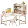 HomeLoft Basics Computer Desk L Shaped with Bookshelf, Corner Desk with Shelves for Small Spaces, Home Office, Gaming Desk, Writing Desk for Bedroom, Powder Room, 120*80*75cm, Right view 3