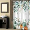 Futuregrace Thanksgiving Green Pumpkin Shower Curtain, Fall Eucalyptus Leaves Waterproof Fabric Shower Curtain Set with Hook for Bathroom,Farm Pumpkin Bath Curtain for Bathtubs Decor 66"x72" view 2
