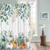 Futuregrace Thanksgiving Green Pumpkin Shower Curtain, Fall Eucalyptus Leaves Waterproof Fabric Shower Curtain Set with Hook for Bathroom,Farm Pumpkin Bath Curtain for Bathtubs Decor 66"x72" view 3