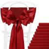 Eychei Red Satin Chair Sashes - 60 Pcs, 7x108 inch Chair Bows Ties Back Decorations for Wedding, Party, Banquet, Restaurant, Hotel Events view 1
