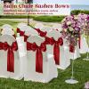 Eychei Red Satin Chair Sashes - 60 Pcs, 7x108 inch Chair Bows Ties Back Decorations for Wedding, Party, Banquet, Restaurant, Hotel Events view 4