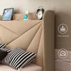 iPormis Twin Size Bed Frame with Charging Station, Linen Platform Bed Frame with Wingback Headboard Upholstered Bedframe, Solid Wood Slats Support, No Box Spring Needed, Easy Assembly, Beige view 4