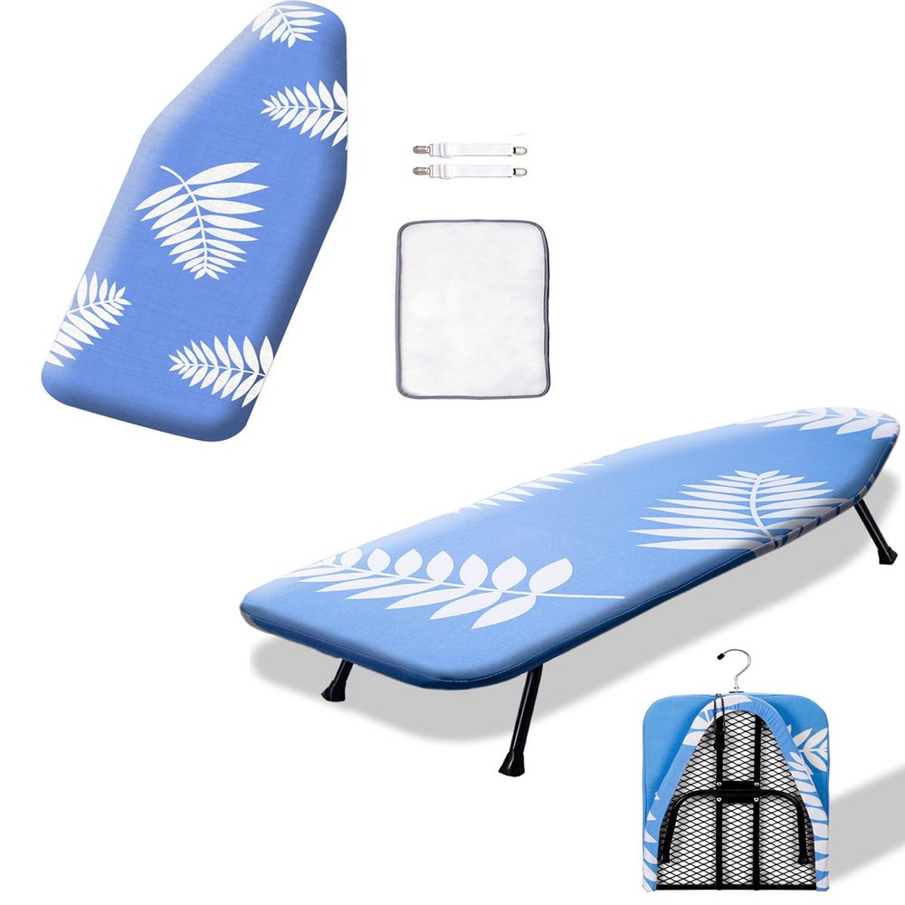 Small Ironing Board and Mini Cover and Pad for Small Spaces Apartment Laundry