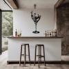 Aportif Metal Wall Art Wine Glasses, Metal Wine Bottle Wall Decorations, Cheers Art, Cup Decoration, Home Bar, Modern Artwork, Kitchen Decor, Dining Room Decor (Black, 53 x 25 in / 135 x 63cm) view 1