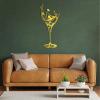 Aportif Metal Wall Art Wine Glasses, Metal Wine Bottle Wall Decorations, Cheers Art, Cup Decoration, Home Bar, Modern Artwork, Kitchen Decor, Dining Room Decor (Black, 53 x 25 in / 135 x 63cm) view 2