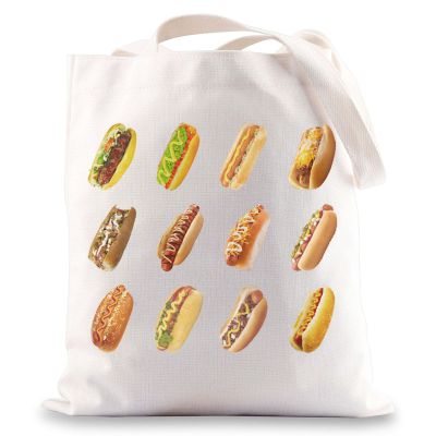 JNIAP Hot Dog Tote Bag Hot Dog Lover Gifts Hots Dogs Shoulder Bag Hots Dogs Bun Lover Gifts (Hot Dog tb)