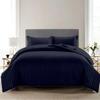 Saferay Green Striped Duvet Cover Set - Alaskan King Size, 1 Duvet Cover, 2 Pillow Shams, Zipper Closure & Corner Tie, 100% Egyptian Cotton (132x120 Inch, Navy Blue) view 1