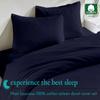 Saferay Green Striped Duvet Cover Set - Alaskan King Size, 1 Duvet Cover, 2 Pillow Shams, Zipper Closure & Corner Tie, 100% Egyptian Cotton (132x120 Inch, Navy Blue) view 3