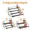 GIGIFTREE 4 Tiered Spice Rack Organizer, 2 Pack Spice Rack Organizer for Cabinet, Tiered Adjustable Spice Shelf for Kitchen Countertop Pantry Organization (Carbon Black) view 3
