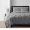 Saferay Green Pinch Duvet Cover Set Alaskan King Size 1 Duvet Cover with 2 Pillow Shams 3-Pc Comforter Cover with Zipper Closure & Corner Tie 100% Egyptian Cotton Cover (132x120 Inch, Silver) view 1