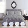 Saferay Green Pinch Duvet Cover Set Alaskan King Size 1 Duvet Cover with 2 Pillow Shams 3-Pc Comforter Cover with Zipper Closure & Corner Tie 100% Egyptian Cotton Cover (132x120 Inch, Silver) view 2