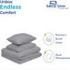Saferay Green Pinch Duvet Cover Set Alaskan King Size 1 Duvet Cover with 2 Pillow Shams 3-Pc Comforter Cover with Zipper Closure & Corner Tie 100% Egyptian Cotton Cover (132x120 Inch, Silver) view 4